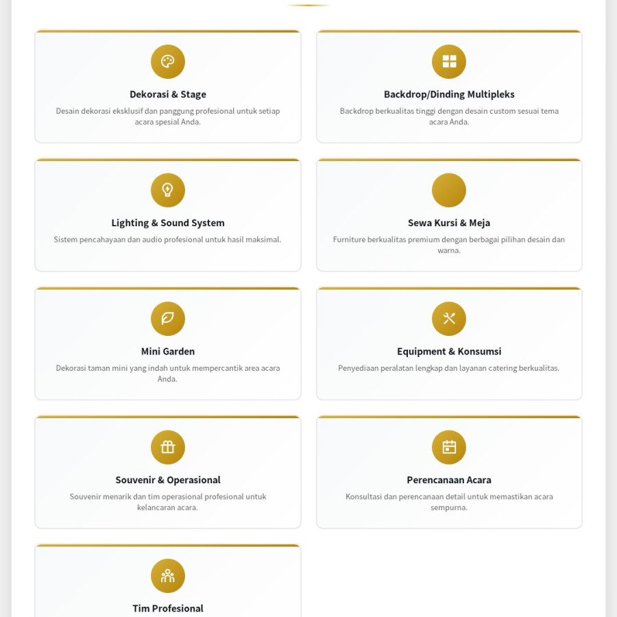 jasa penyenggara acara - detail