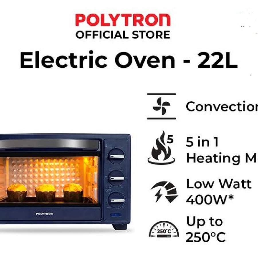 POLYTRON Oven Listrik Low Watt 22 Liter