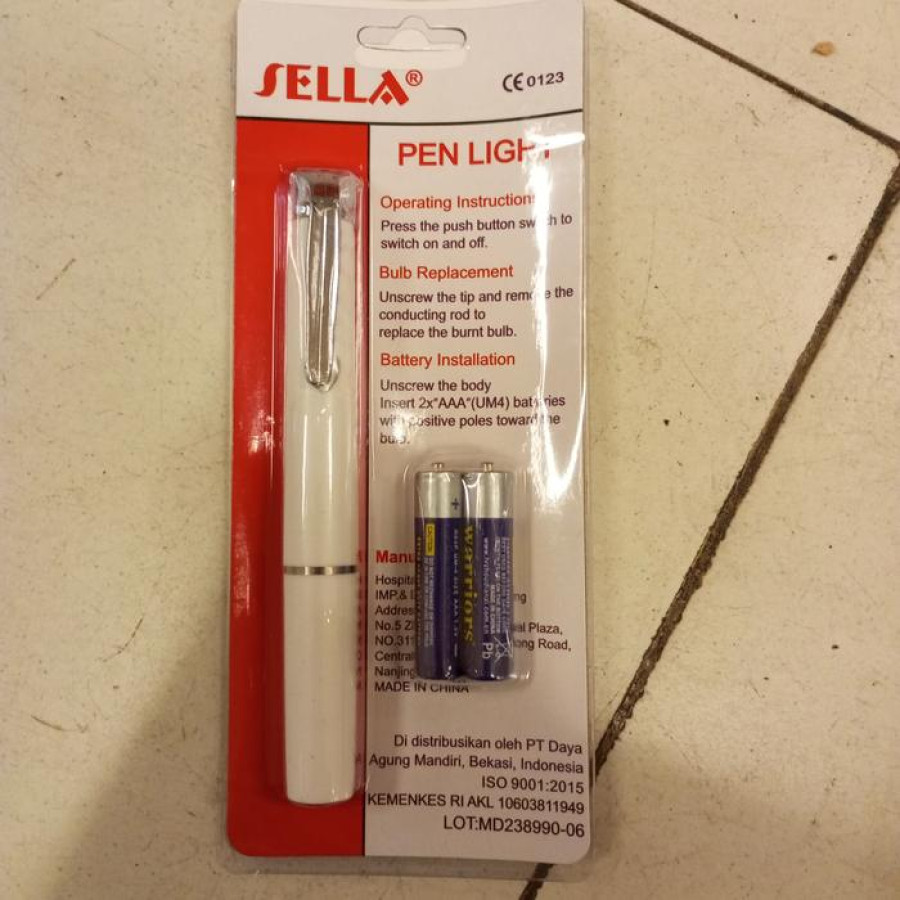 Penlight SELLA LED Pen Light FREE Battery - utama