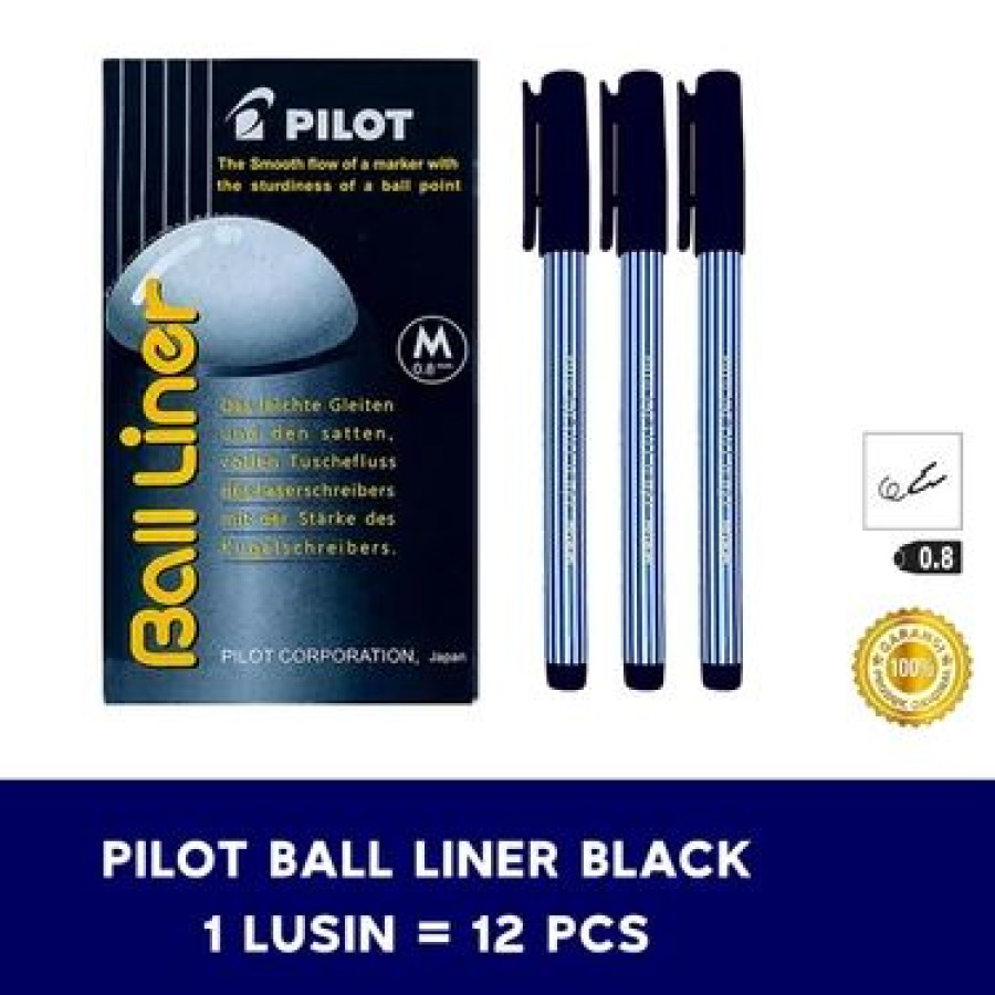 Bolpoin PILOT Ball Liner 0.8 mm - Hitam