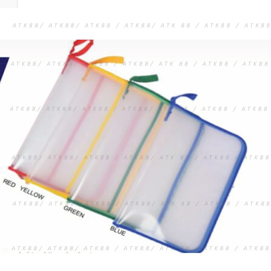 Map Plastik Resleting Jaring Zipper Bag File F4 Tas Dokumen