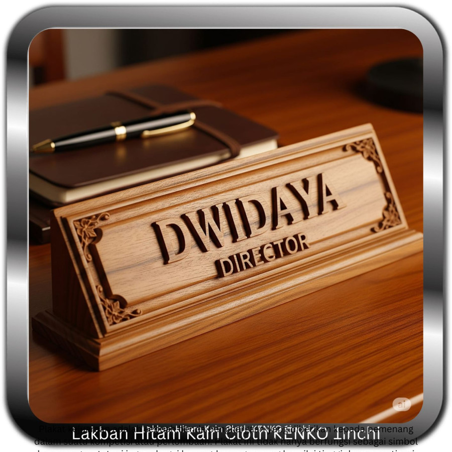 papan nama, katyu jati tulisan kuningan - samping