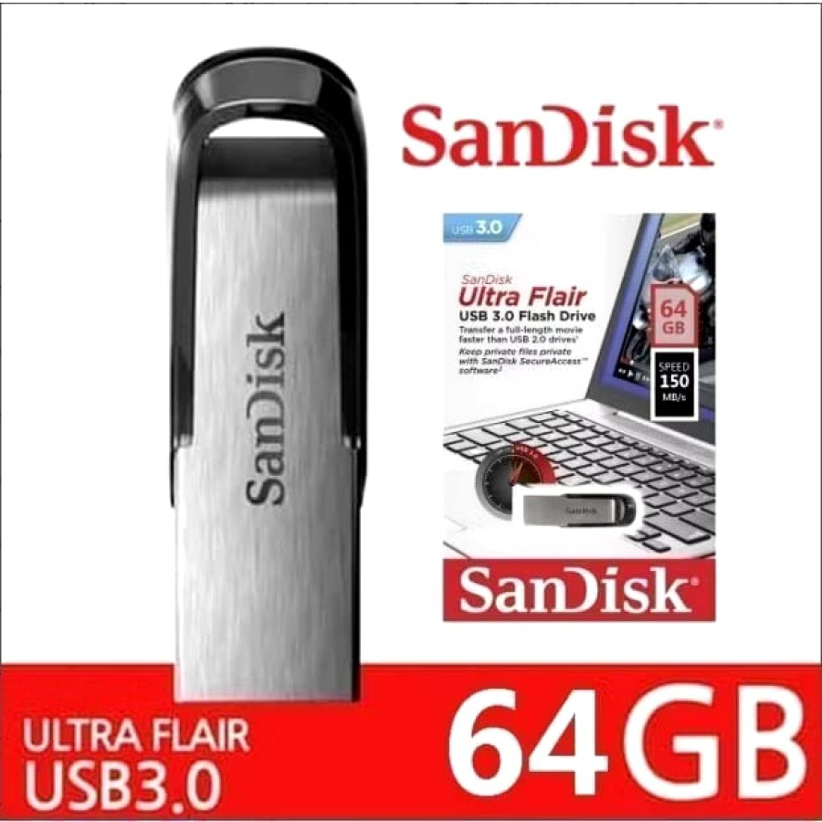 FLASHDISK MERK SANDISK KAPSITAS 64 GB - utama