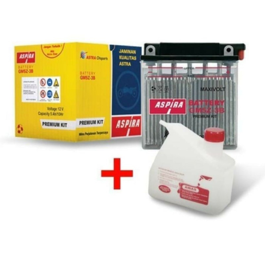 AKI ACCU ASPIRA GS ASTRA GM5Z-3B PREMIUM KIT ORIGINAL AKI BASAH
