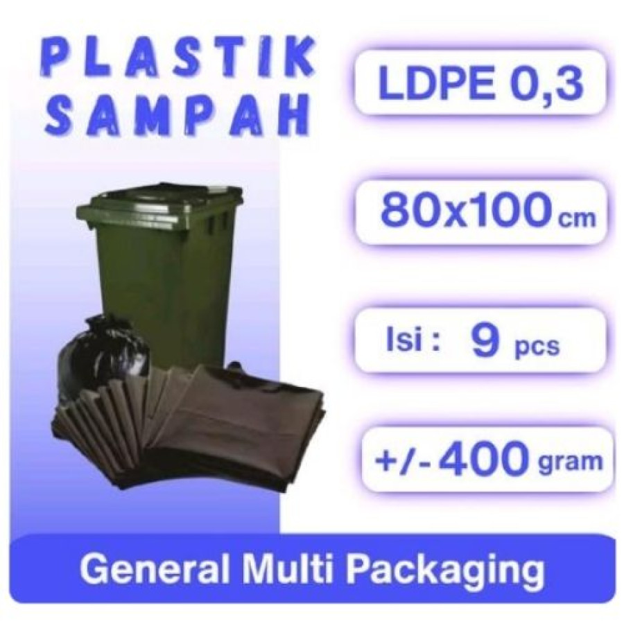 Plastik Sampah atau Trash Bag Ukuran 80X100 Isi 9