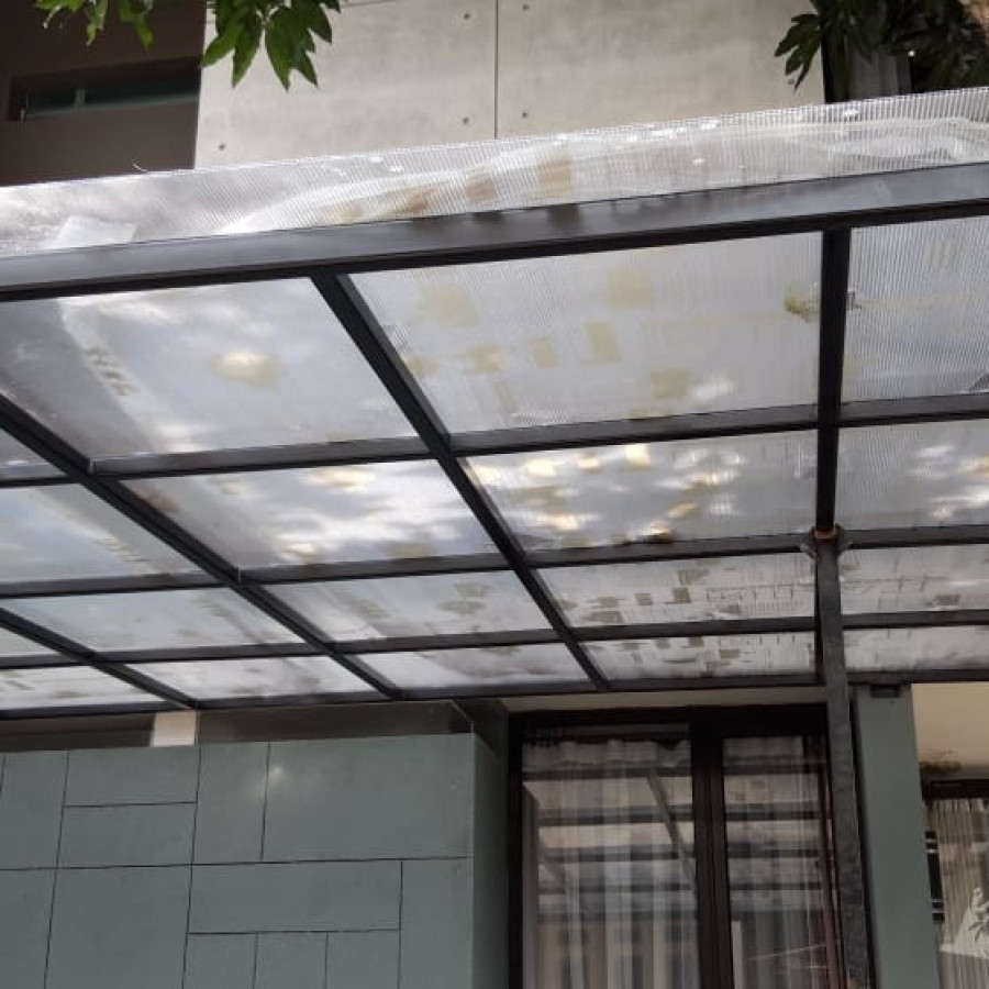 Pemasangan 1 m2 Atap Polycarbonat single layer