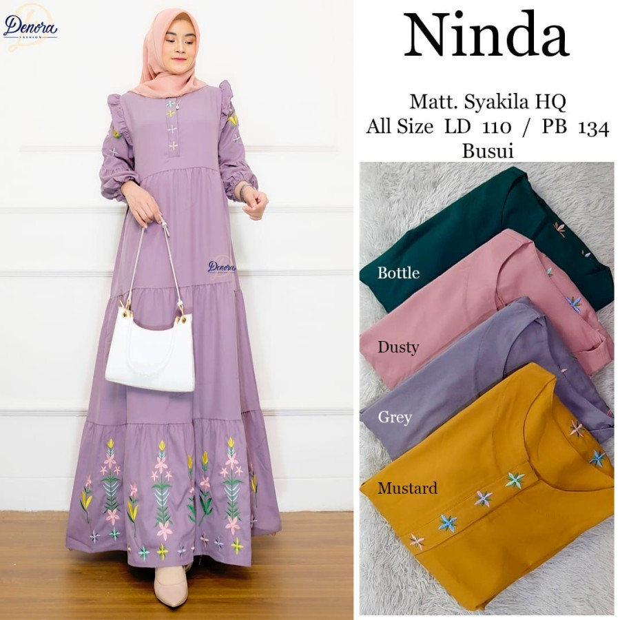 Baju Muslim Wanita Dewasa Bahan Syakila Twill HQ merk DN - samping