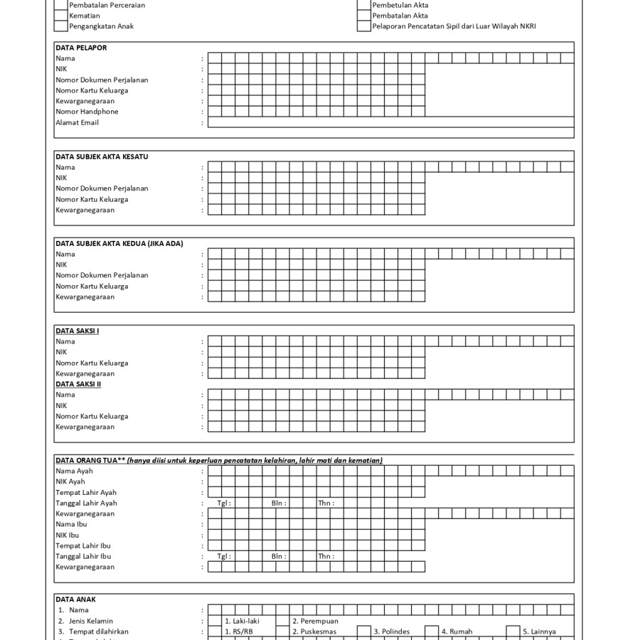 Form Pelaporan Perkawinan : Form Perkawinan - utama