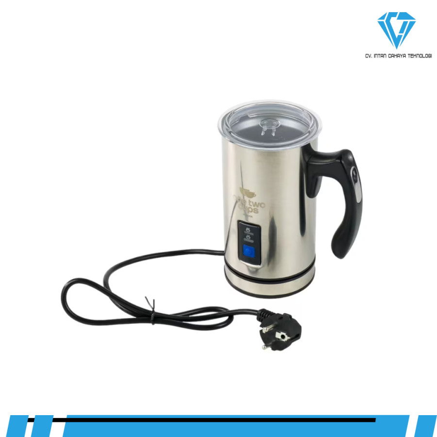 One Two Cups Electric Milk Frother Pembuat Busa Susu Cappucino Latte - N311VDE - Silver