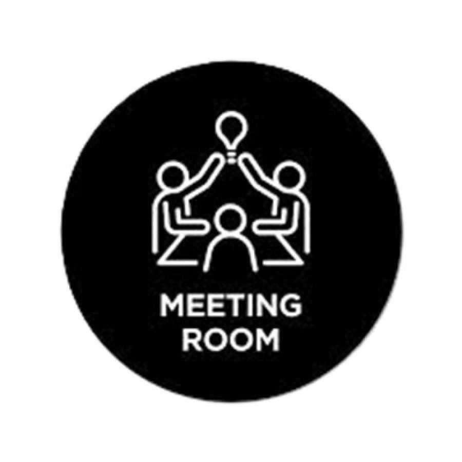 Office Room Signage Acrylic Sign Bulat - utama