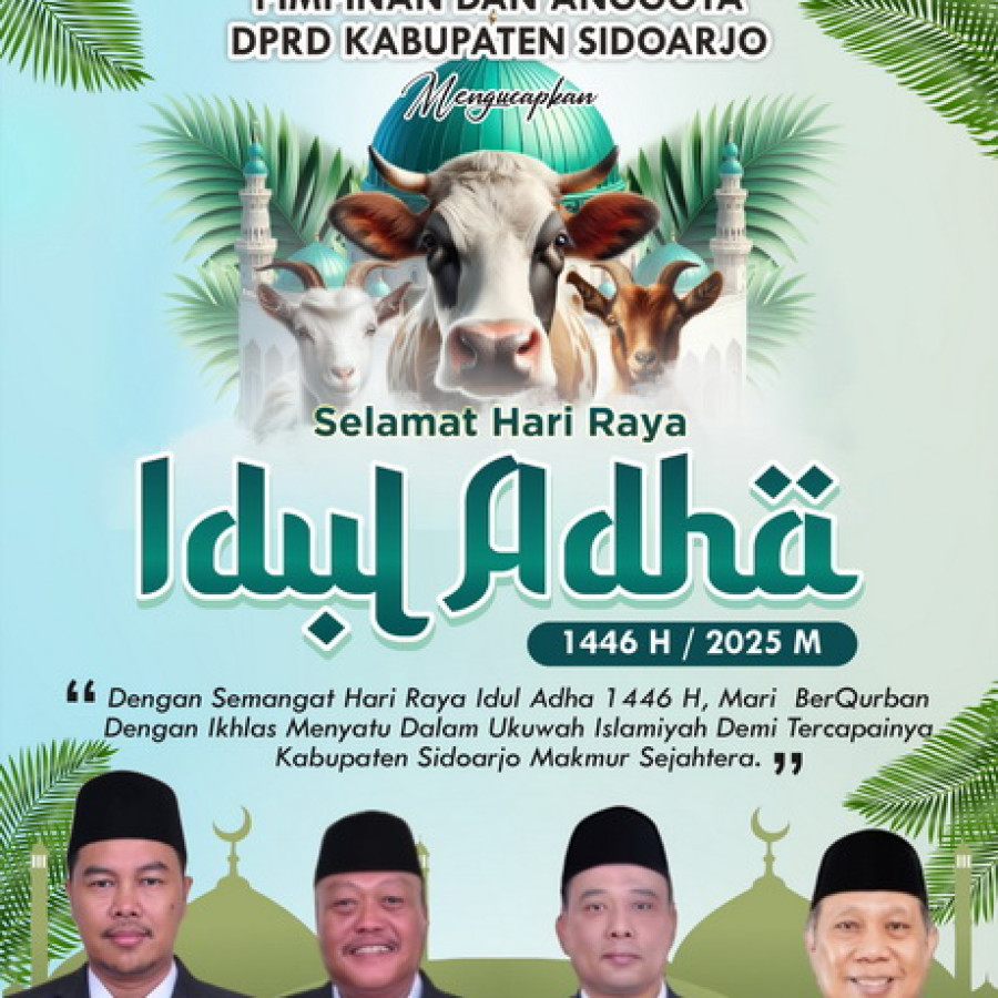 Display ucapan HUT ke 80 Kemerdekaan RI DPRD Kab. Sidoarjo - depan