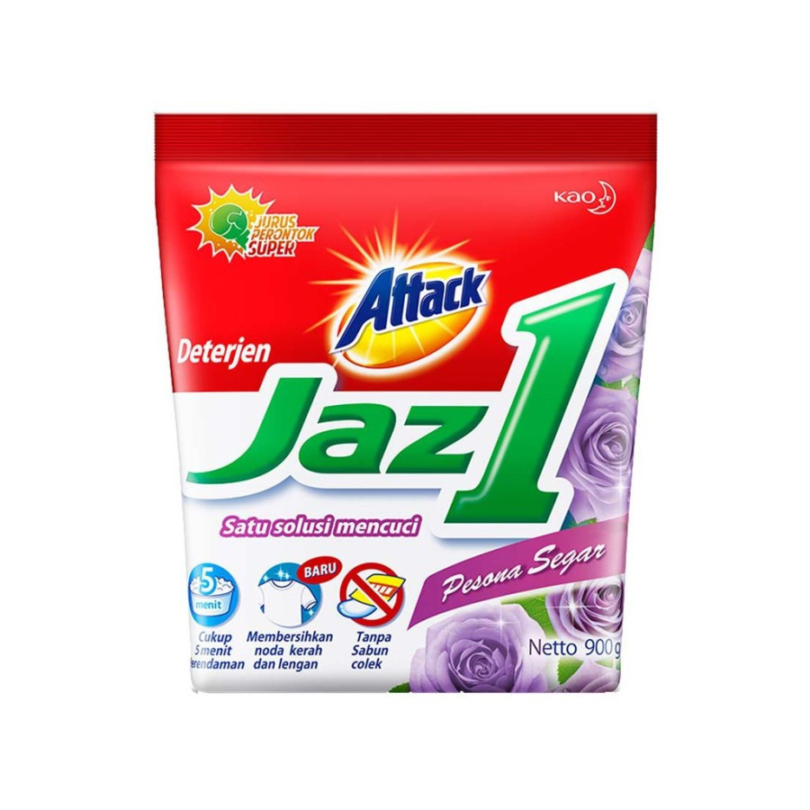 Deterjen Bubuk Sabun Cuci Pakaian Attack Jaz1 900 Gr - utama