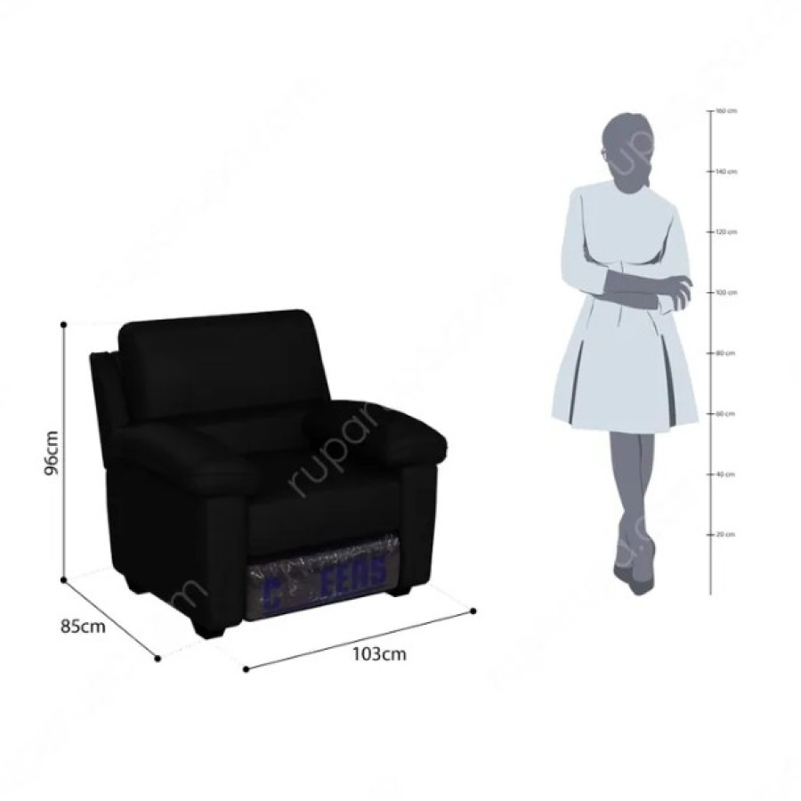 Sofa Cheers Mc Belle Recliner 1 Seater - Hitam - samping