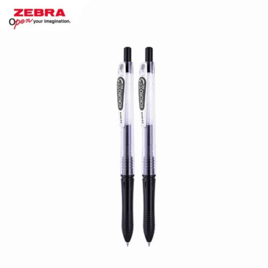BOLPEN / PULPEN GEL INK ZEBRA KOKORO GEL 0.5 TINTA HITAM BIRU MERAH - samping
