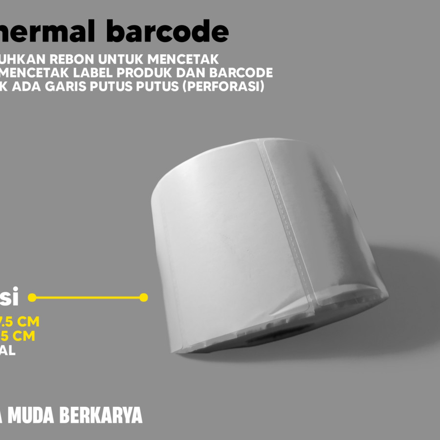 Stiker Label thermal barcode wiramuda uk 60 x 35 mm - samping
