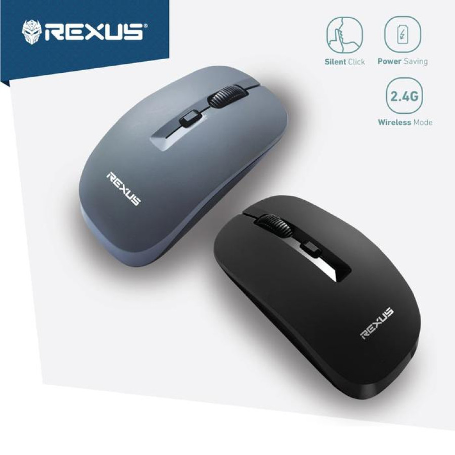 Rexus Q20 Silent Click Original - Mouse Wireless Office - depan
