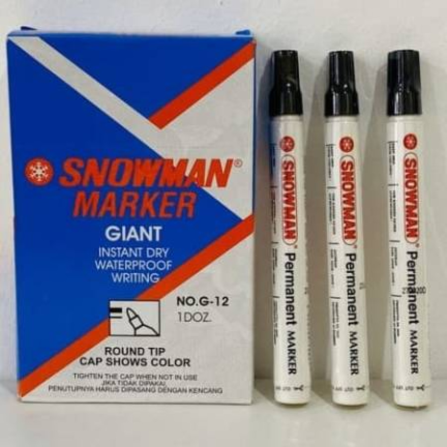 Spidol permanen  hitam snowman