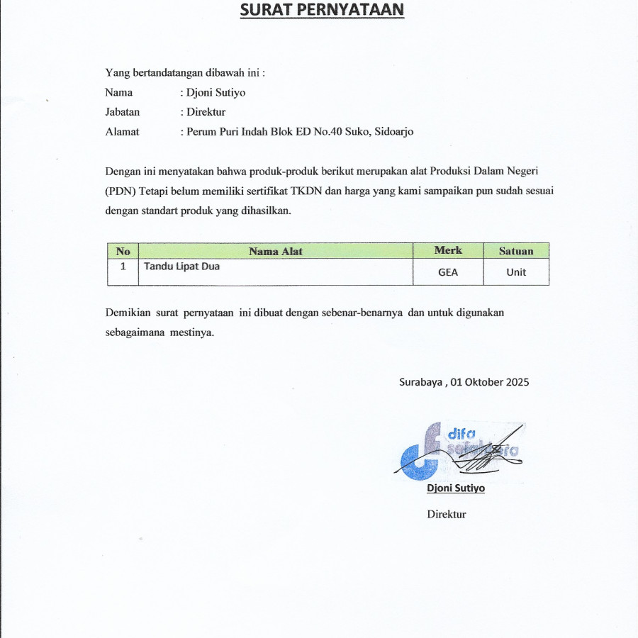 Tandu Lipat 2 - samping