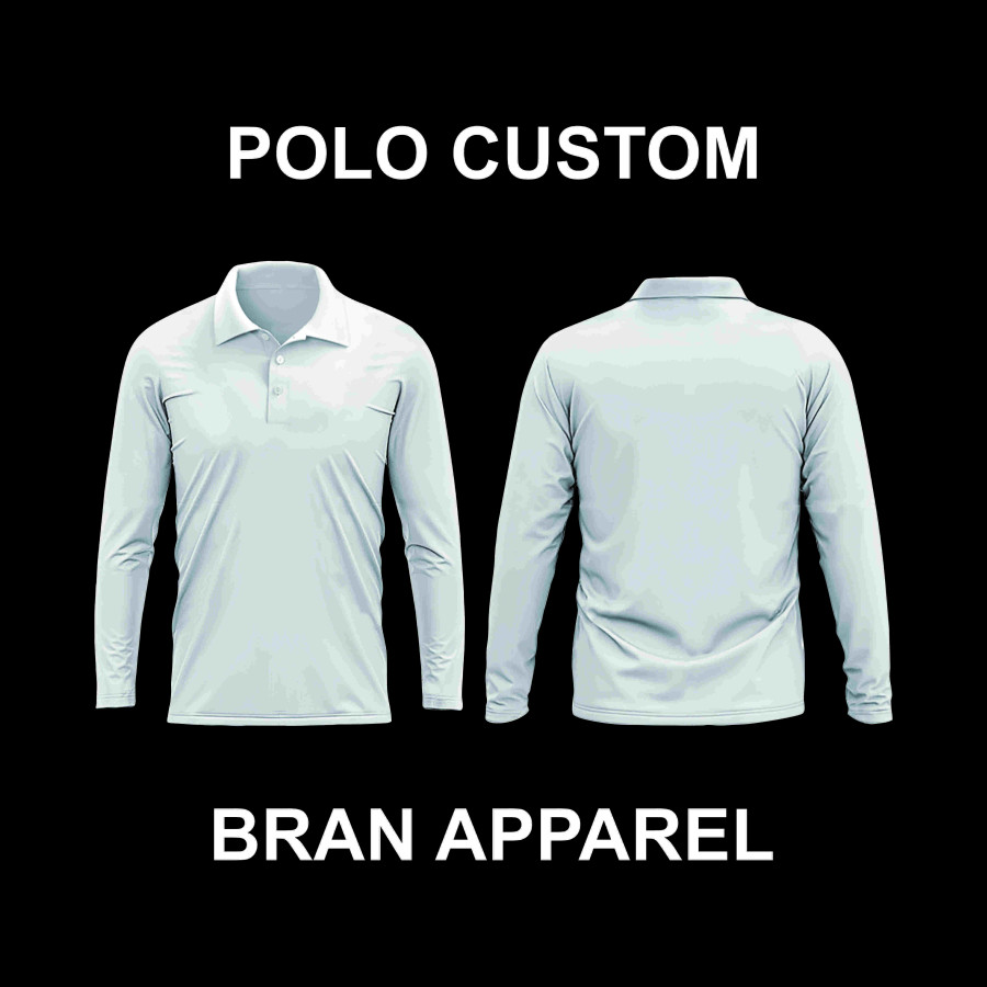 Kaos Polo Custom CVC Pique 24S 3 Titik Bordir (Lengan Panjang) - utama