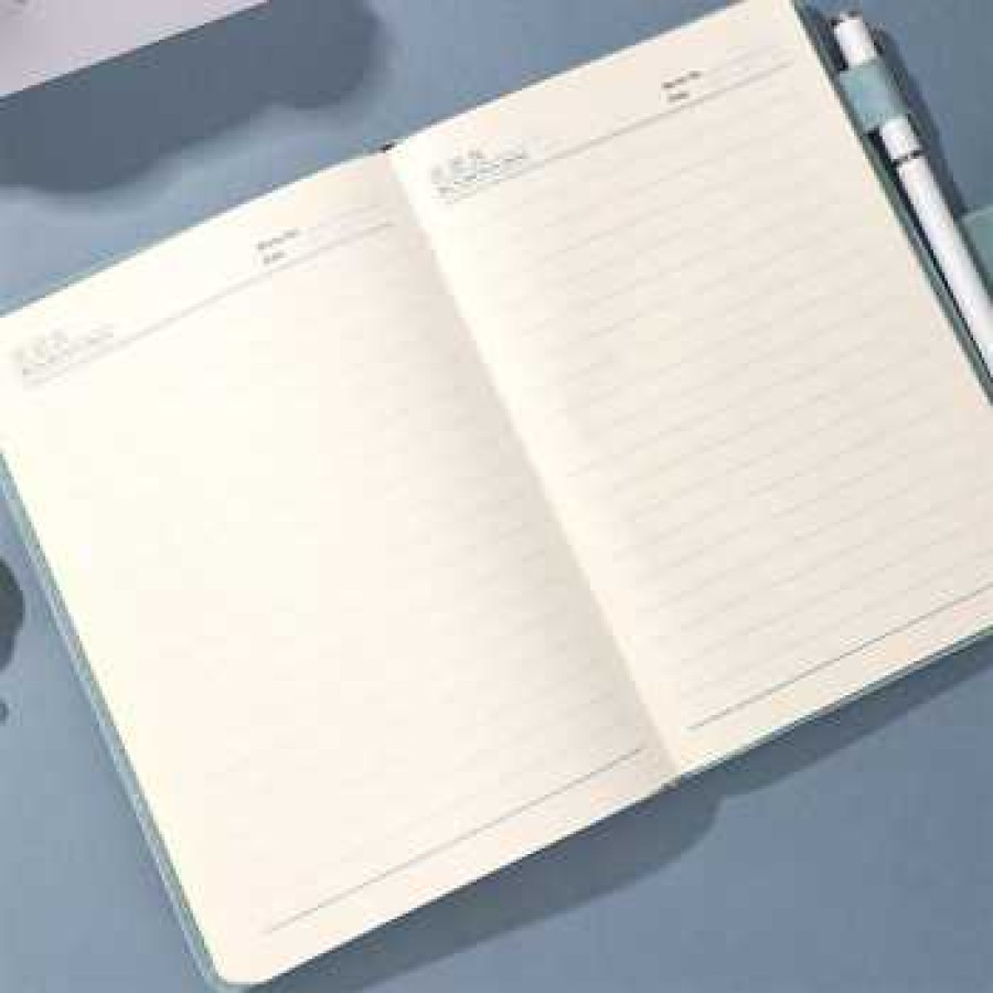 Toddi Buku Catatan Harian Notebook Cover Kulit Magnetic Buckle - TL4 - Baby Blue - samping