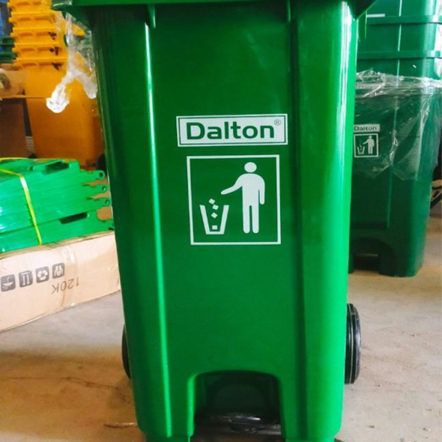 Tempat sampah 120 liter DALTON Trash bin outdoor 120 liter Dustbin roda PLASTIK HDPE - depan