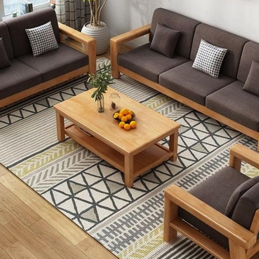 Kursi Tamu Jati Minimalis Modern Set 321 - depan