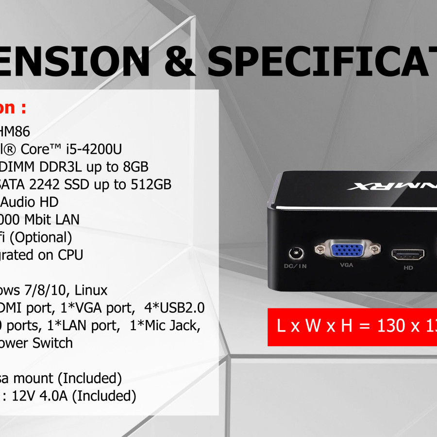 VENOMRX MINI PC i5 BAREBONE (AA) - depan