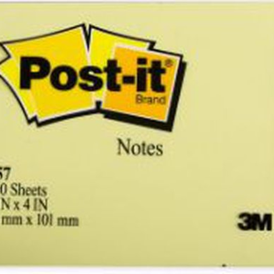 3M Post-It Sticky Notes 654 - 3 x 3 Inci - Canary Yellow