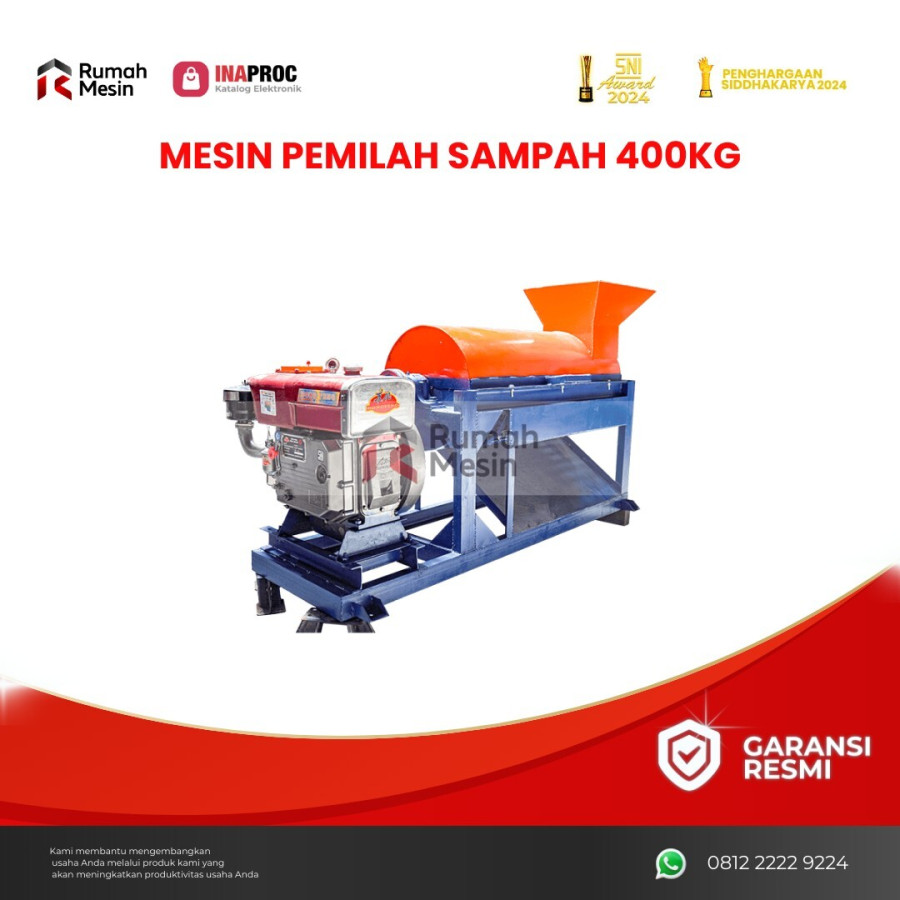 Mesin Pemilah Sampah 400kg - depan