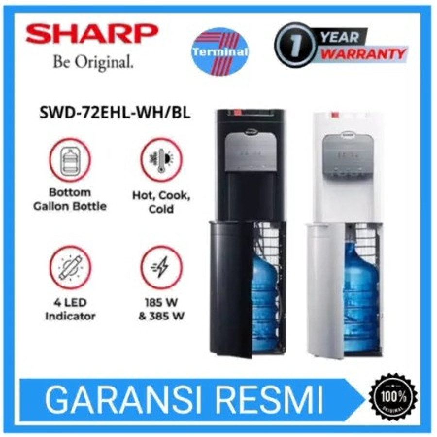 SHARP SWD-72EHL-WH/BL Water Dispenser Galon bawah