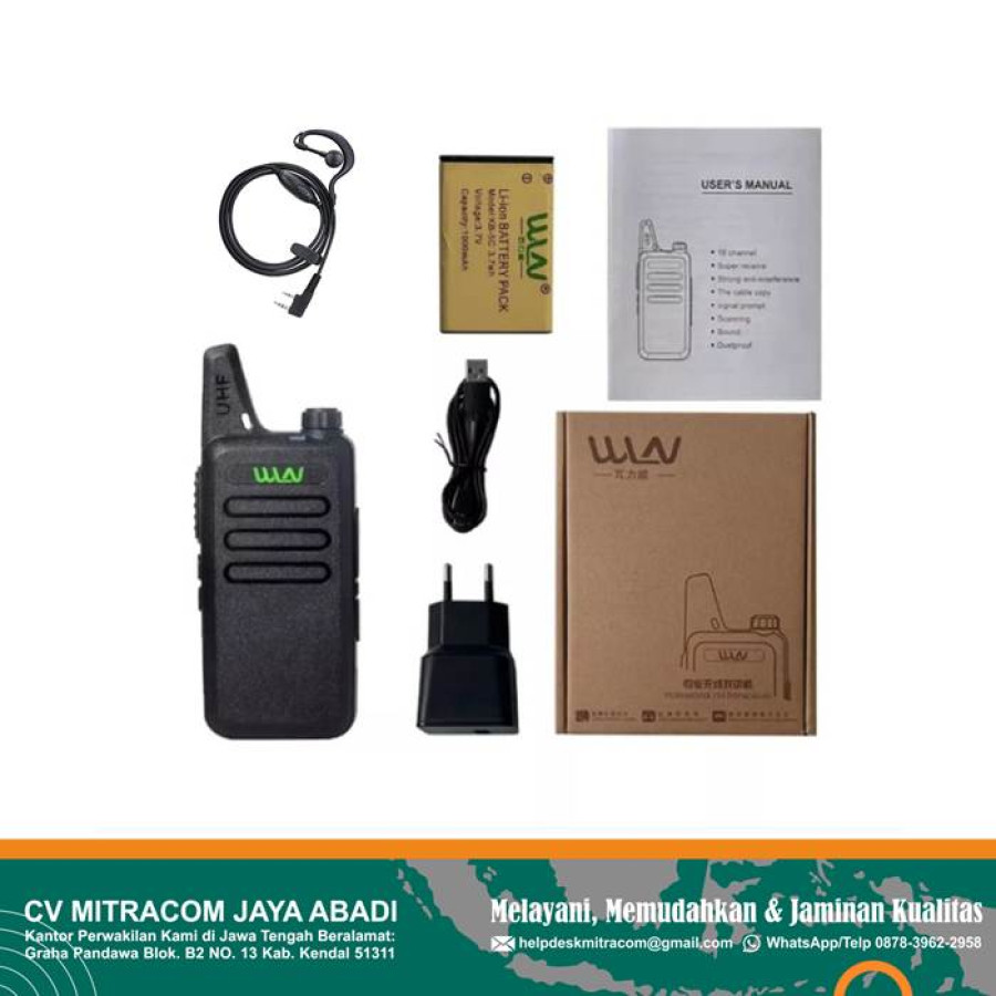 WLN KD-C1 HT UHF Type C Walkie Talkie - depan