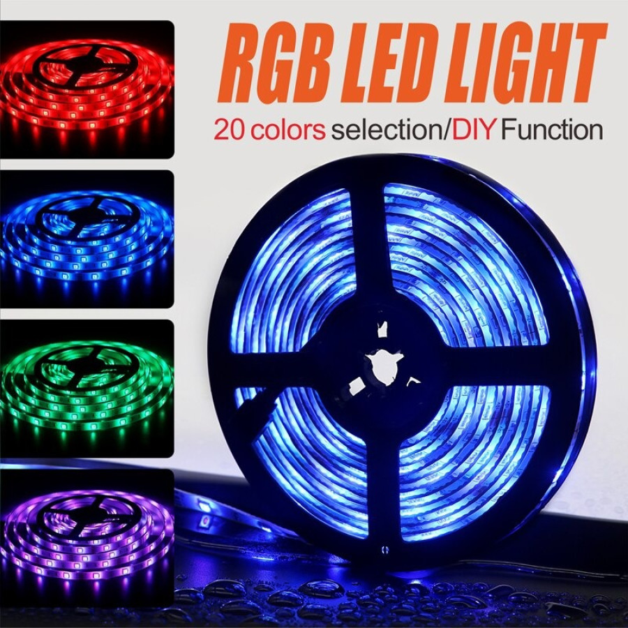Lampu LED Strip RGB, 20 Meter  Perekat - utama