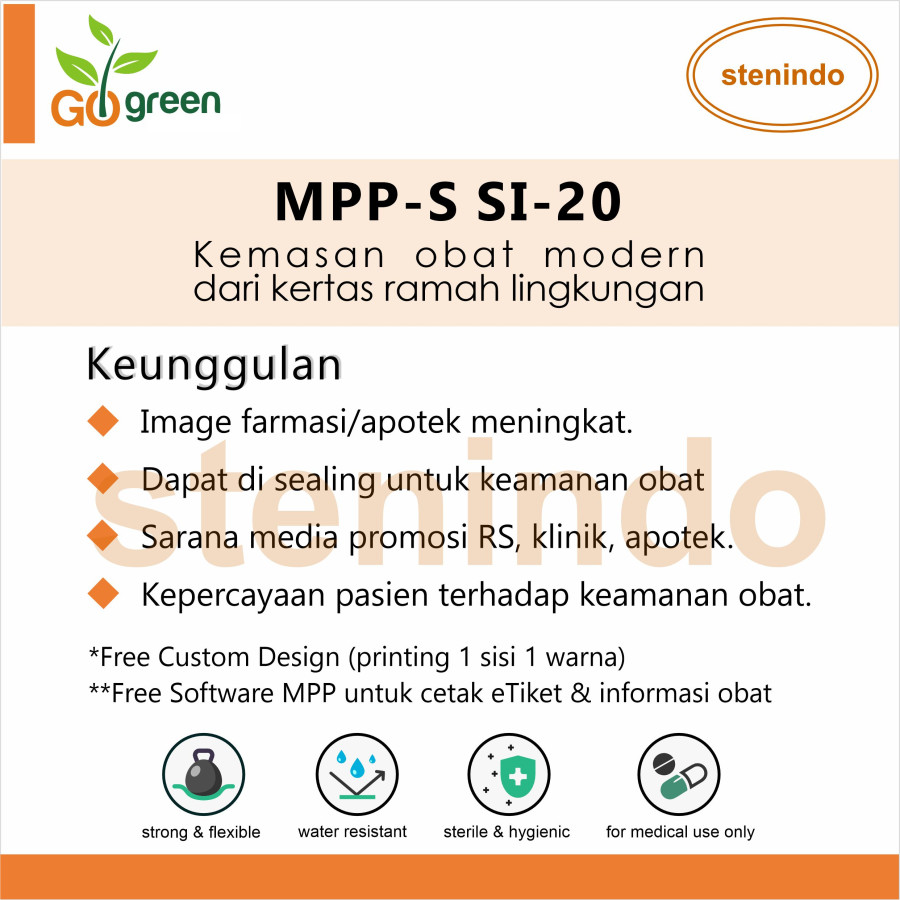 MPP-S (Medicine Packet Pocket Small) / Kantong Obat Berlogo - samping
