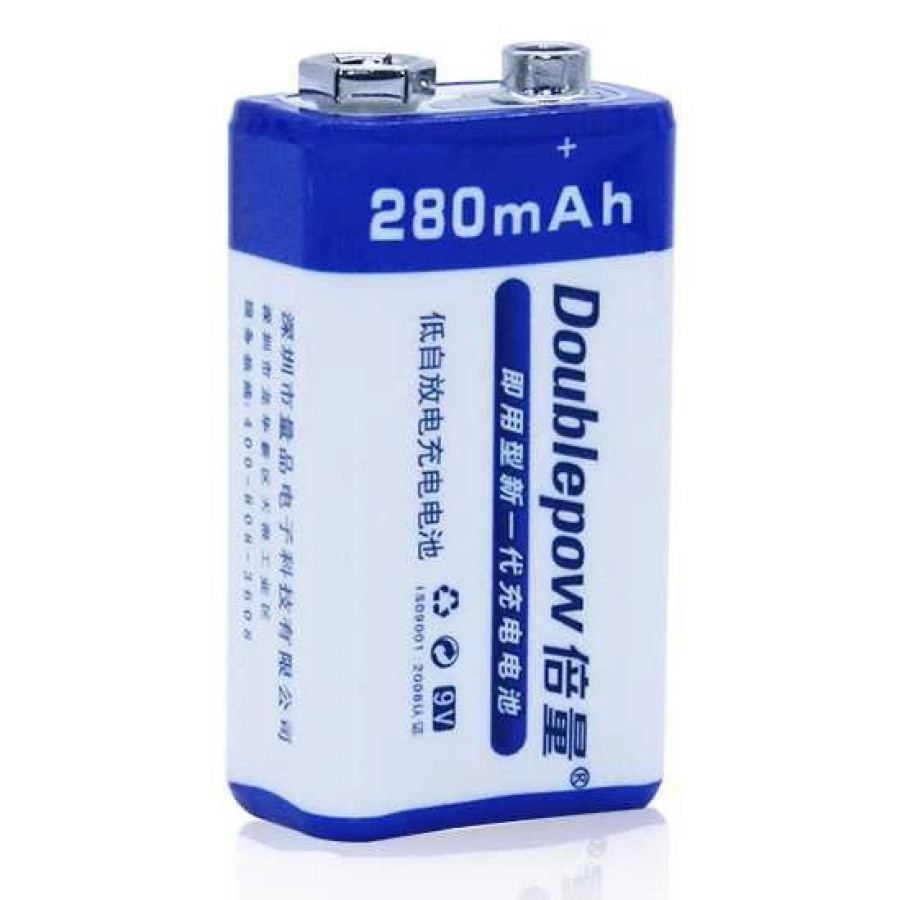 Doublepow Baterai Cas 9V 280mAh Rechargeable Battery