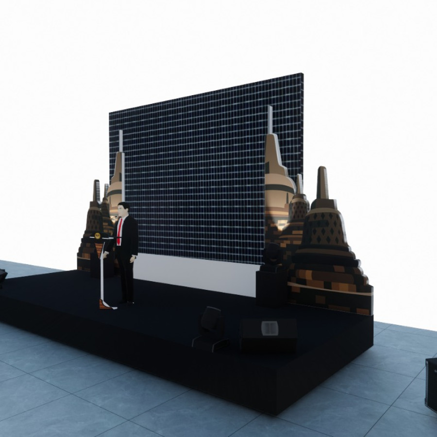 Jasa pembuatan dekorasi welcoming gate dan backdrop frame LED - detail