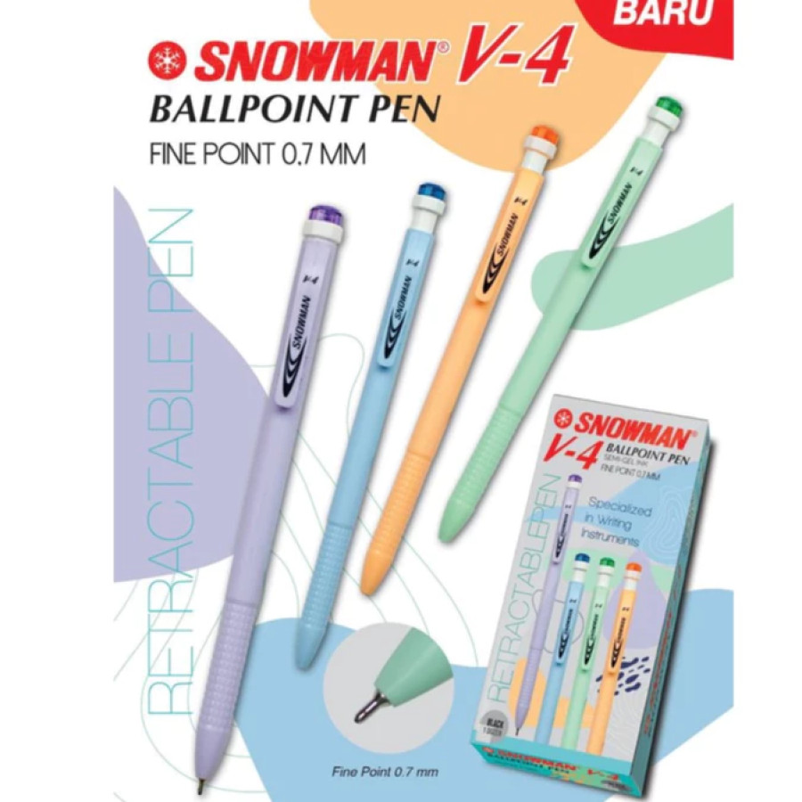 Pulpen Semi-Gel Snowman V4 0.7mm - utama