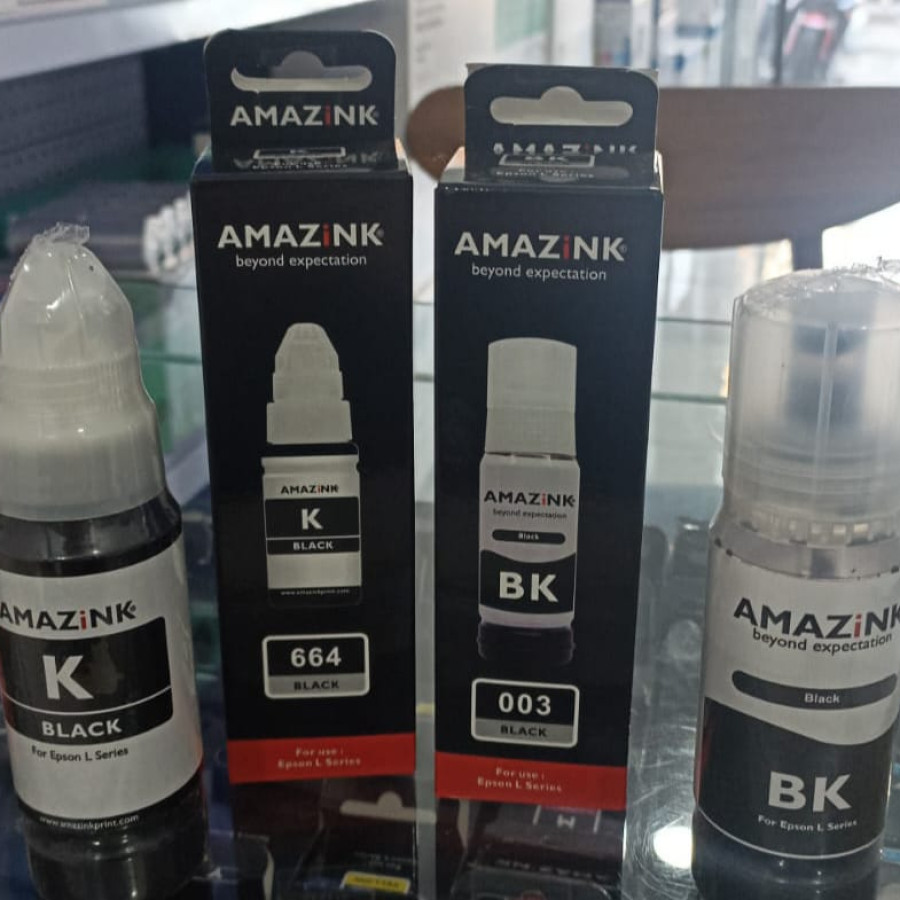 TINTA PRINTER AMAZINK EPSON T664 BK DAN T003 BK