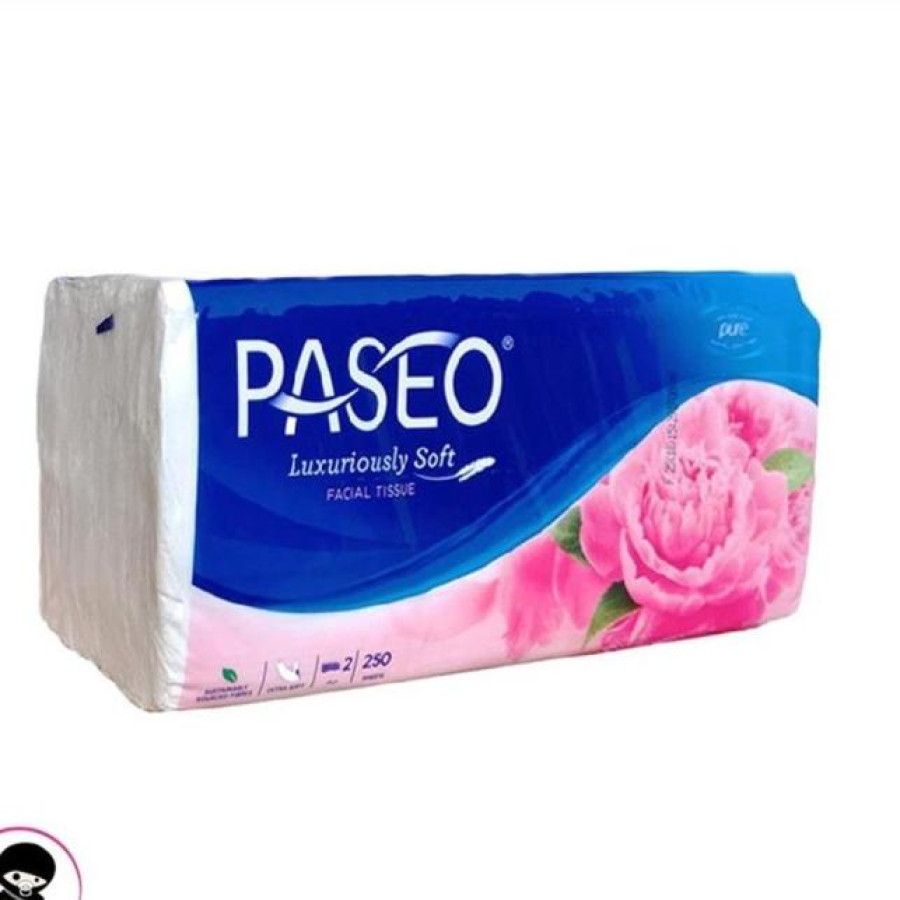Paseo luxuriously soft facial tissue 2 ply 250 sheet - samping
