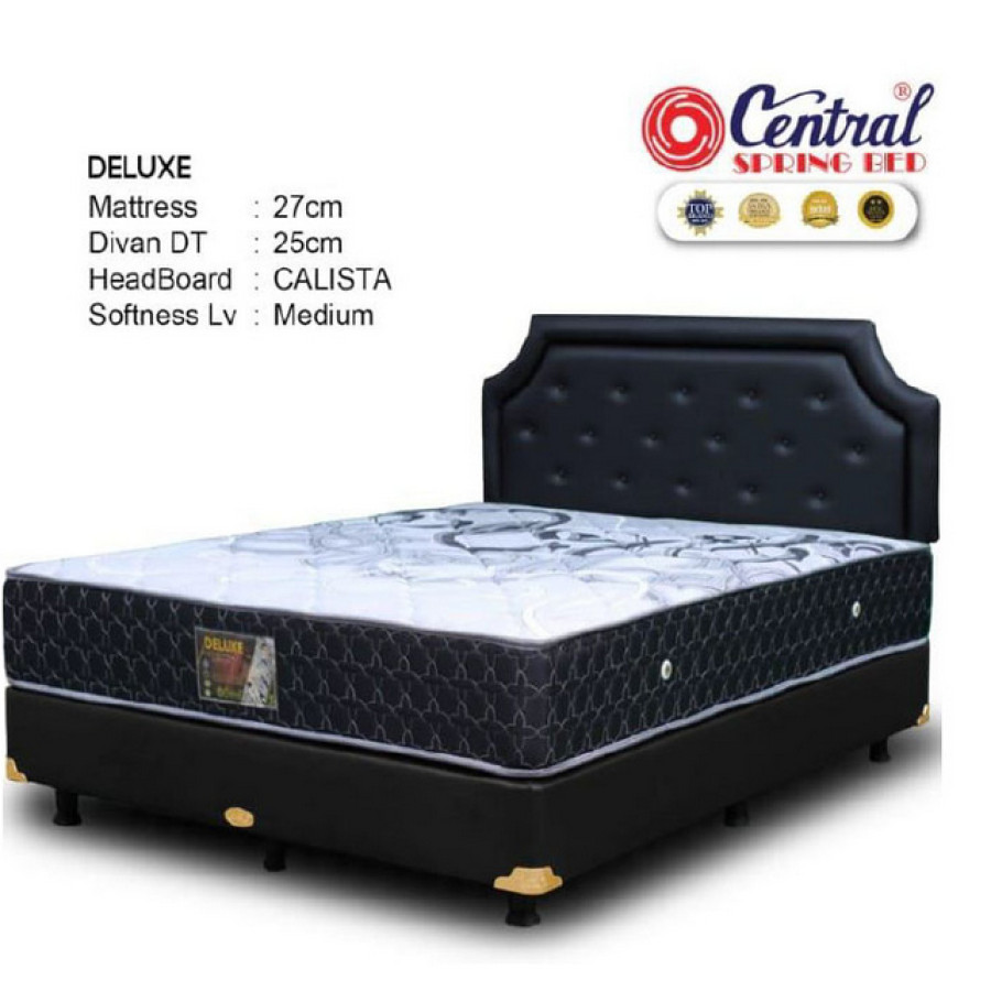 SPRINGBED CENTRAL DELUXE KASUR FULL SET 160X200 - depan