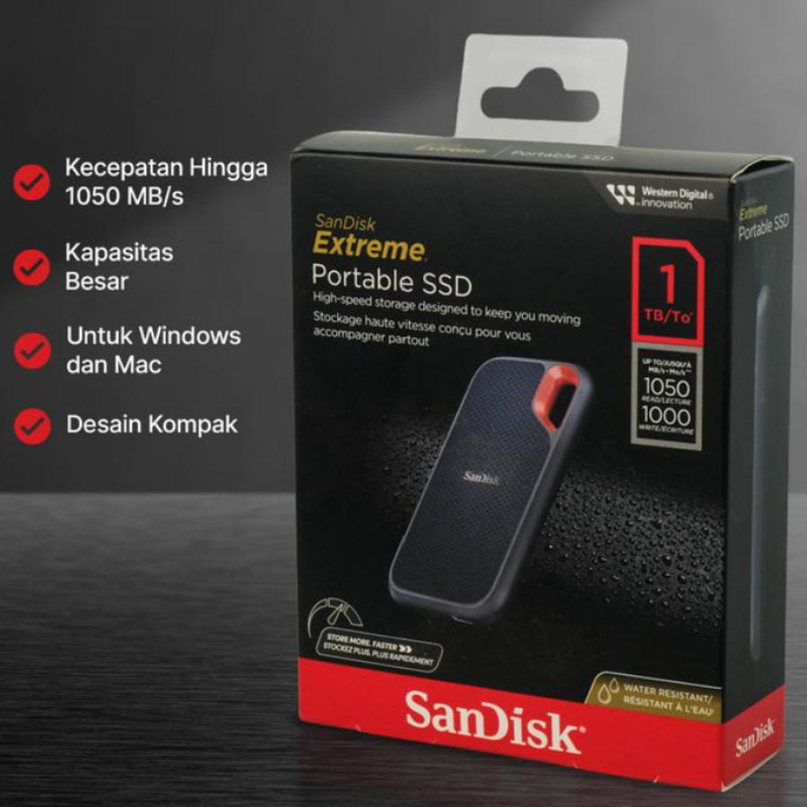 SSD External SanDisk Extreme Portable E61 V2 1TB - Black