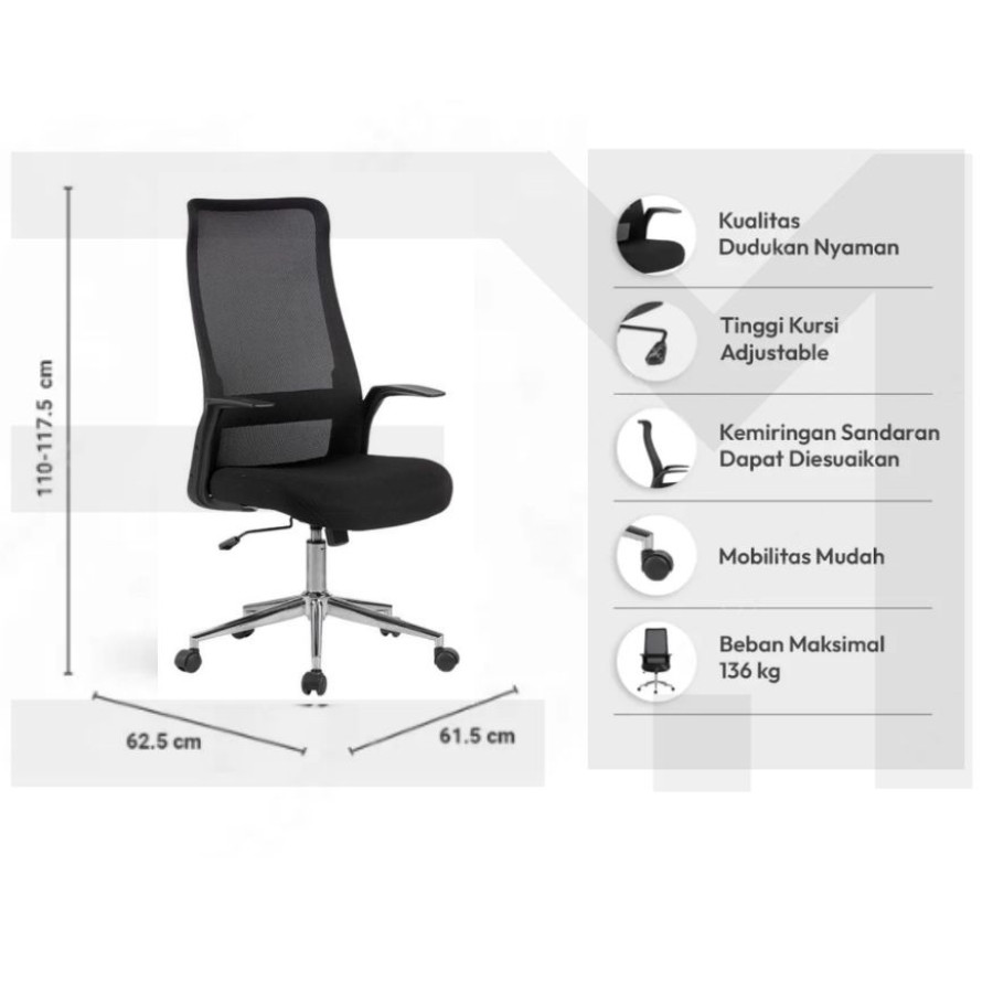 Kursi Kantor Sandaran Mesh