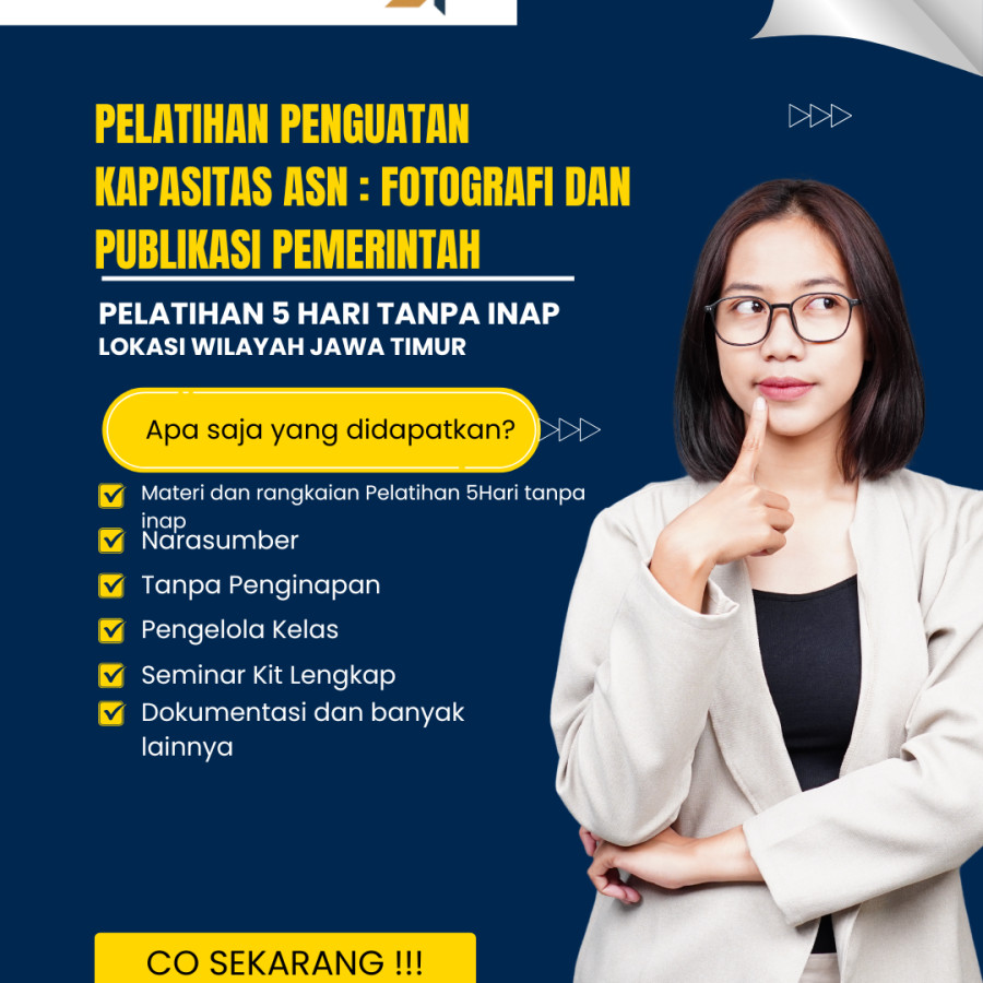 Pelatihan Penguatan Kapasitas ASN : Fotografi dan Publikasi Pemerintah - utama
