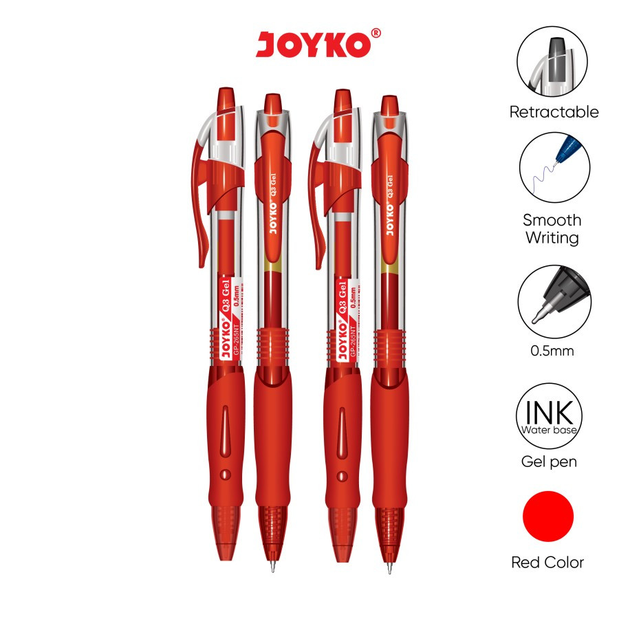 Joyko Pulpen Gel Q3 GP-265NT 1box(12pcs) - samping