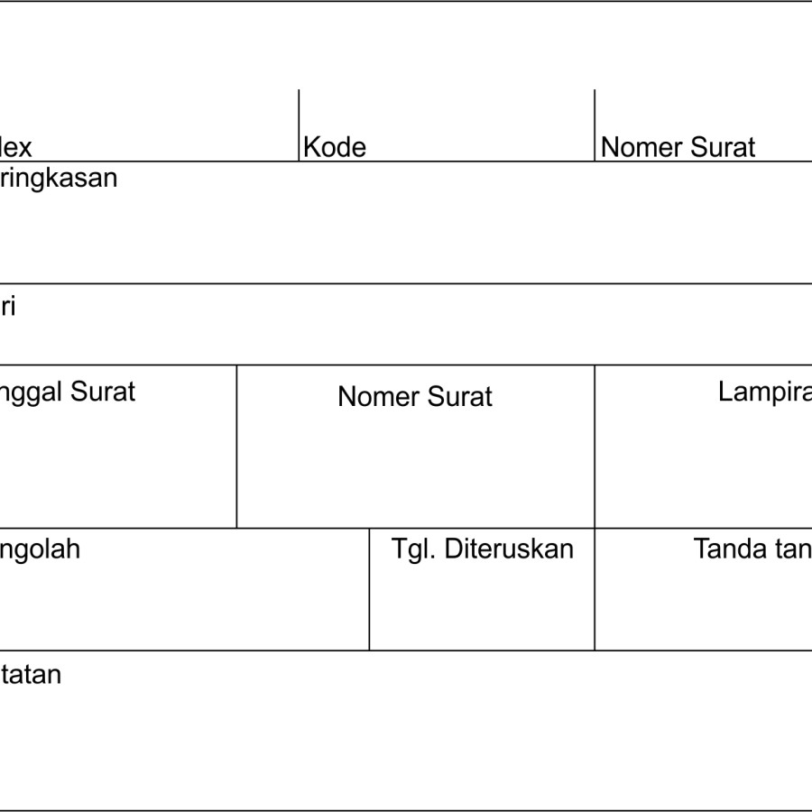 BUKU PENGENDALI SURAT MASUK DAN KELUAR