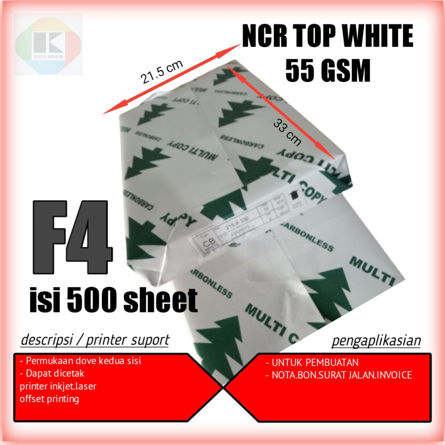KERTAS NCR FOLIO TOP MERK GREENSTAR