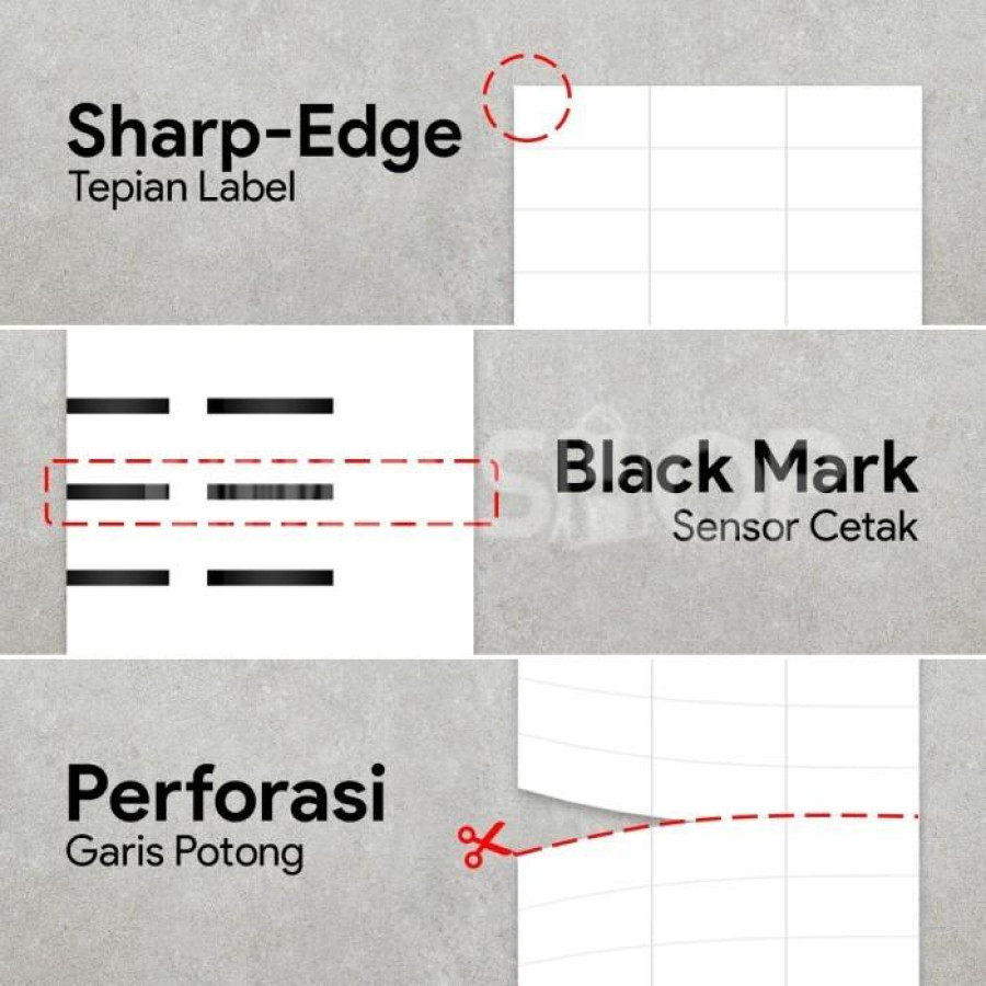 Label Barcode 32 x 18mm Black Mark - detail