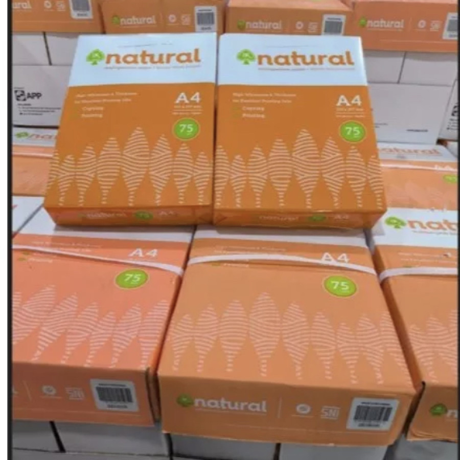 Kertas HVS Merk NATURAL Ukuran A4 75GR 1 Rim