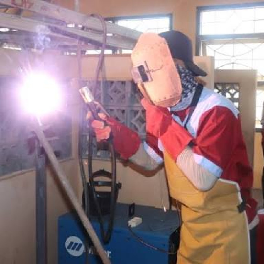 Uji kompetensi kejuruhan plate welder fcaw 3G-up/pf