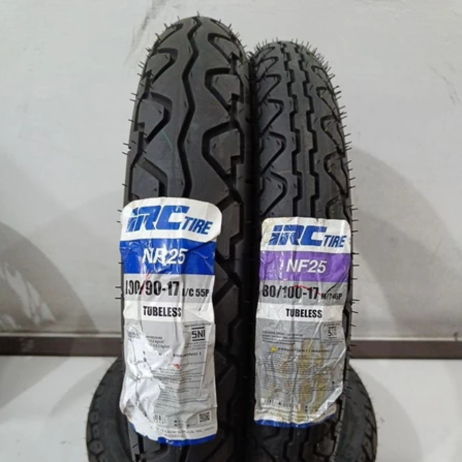 BAN LUAR TUBELESS 80/100-17 & 100/90-17 IRC NR25 BAN VERZA,CB150 VERZA - utama