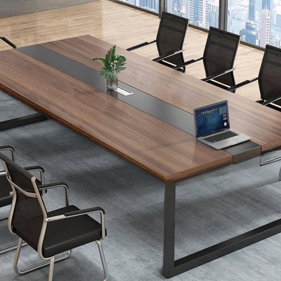 Meja Meeting Minimalis Kaki Besi
